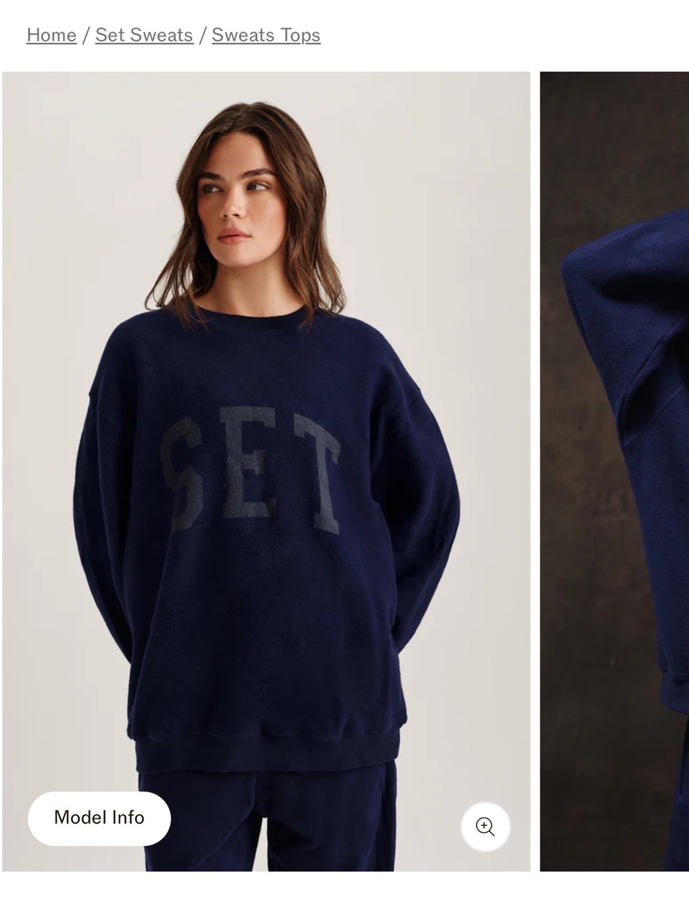 SET Active Navy Blue Crewneck Sweater with 'SET' Logo